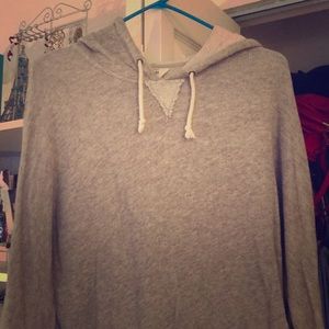 Grey Hoodie with fat white ties